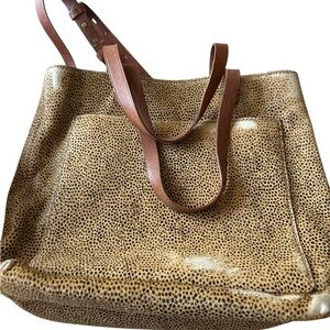 Madewell Brown Textured Women's Tote  some of the texture is rubbed off